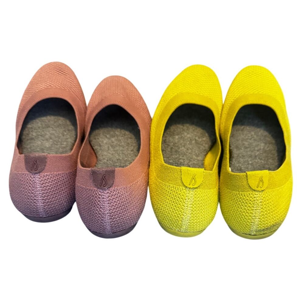 Allbirds Tree Breezers Ballet Flats Bundle Pink & Chartreuse Green Knit Size 11 - Picture 3 of 6